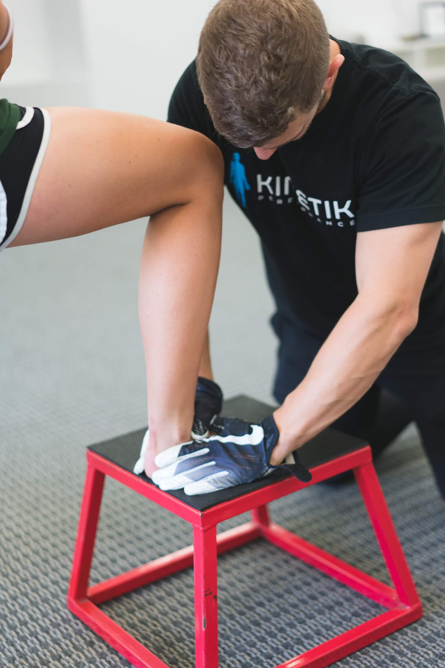 Therapist rehabilitating an injured foot